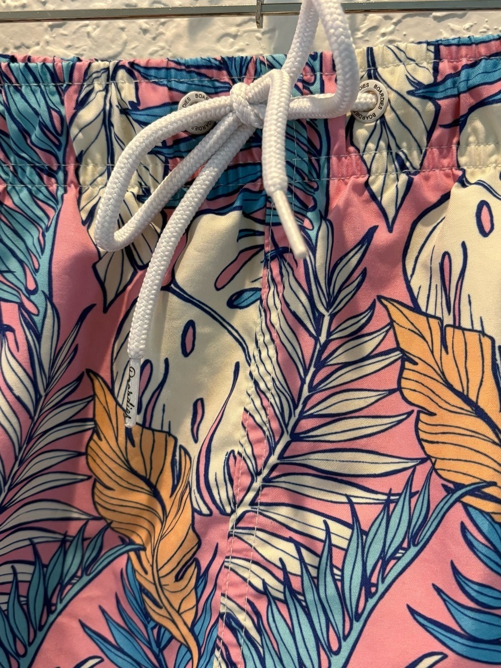 Men's Tropical Print Swim Trunks - Pink Multi - Picture 3 of 6